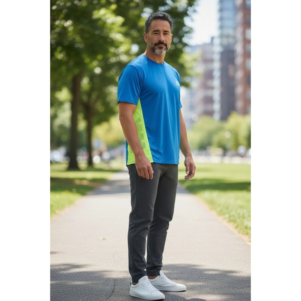 RBX Blue And Green Short Sleeve Crew Neck T-Shirt Men's L